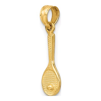 14K Yellow Gold Tennis Racquet Pendant – view 6