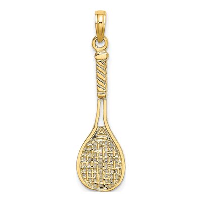14K Yellow Gold 3-D Tennis Racquet Charm – view 5