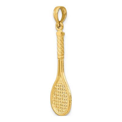 14K Yellow Gold 3-D Tennis Racquet Charm – view 6
