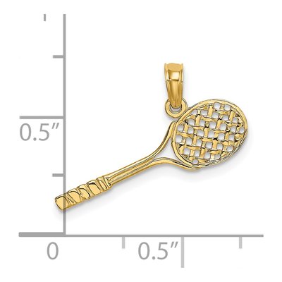 14K Yellow Gold Tennis Racquet Pendant – view 4