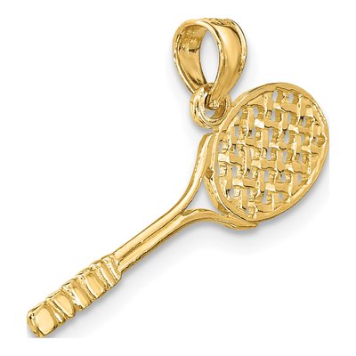 14K Yellow Gold Tennis Racquet Pendant – view 6