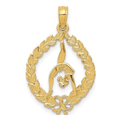 14K Yellow Gold Gymnast Pendant