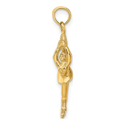 14K Yellow Gold 3D Figure Skater Charm – view 3