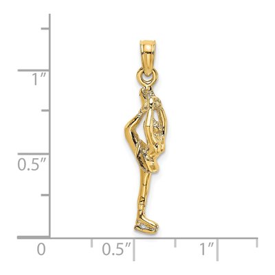 14K Yellow Gold 3D Figure Skater Charm – view 4
