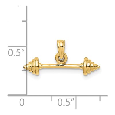 14K Yellow Gold Dumbbell Charm – view 4