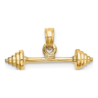 14K Yellow Gold Dumbbell Charm – view 5