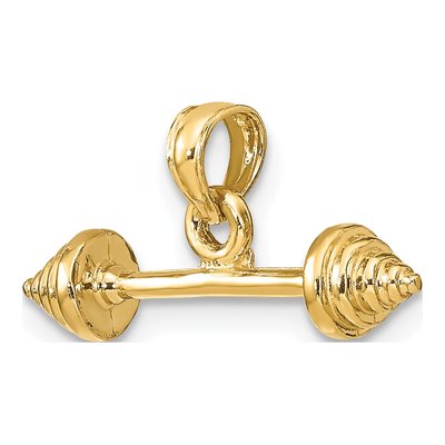14K Yellow Gold Dumbbell Charm – view 6