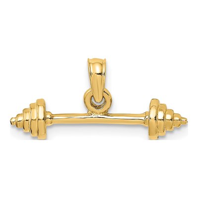 14K Yellow Gold Dumbbell Charm