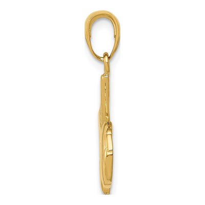 14K Yellow Gold Soccer Shoe Ball Pendant – view 3