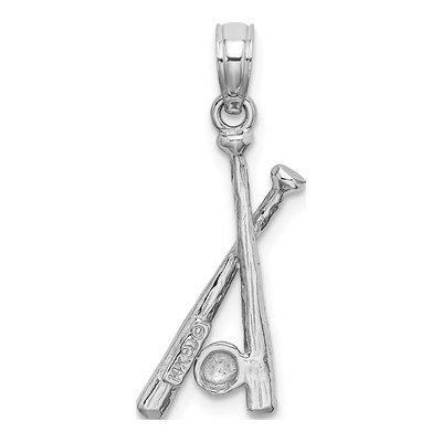 14K White Gold Baseball Bats Pendant – view 4