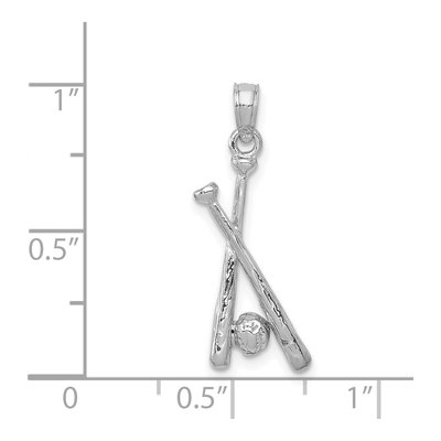 14K White Gold Baseball Bats Pendant – view 5