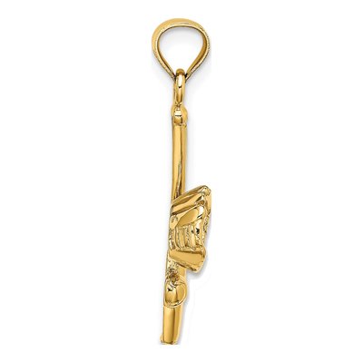 14K Yellow Gold Baseball Glove Bat Charm – view 3
