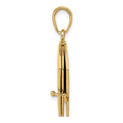 14K Yellow Gold Ten Commandments Book Pendant – view 7