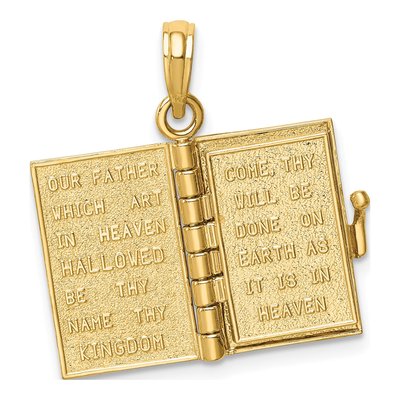 14K Yellow Gold 3-D Bible Pendant – view 6