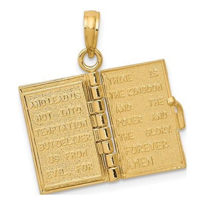 14K Yellow Gold 3-D Bible Pendant – view 7