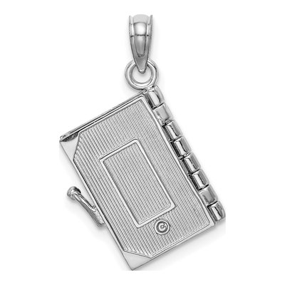14K White Gold 3D Bible Pendant – view 4