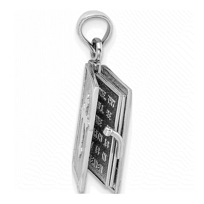 14K White Gold 3D Bible Pendant – view 5