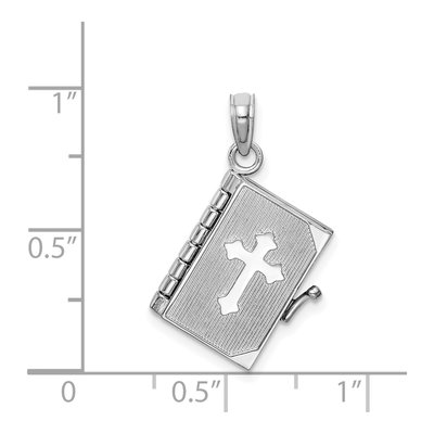 14K White Gold 3D Bible Pendant – view 6