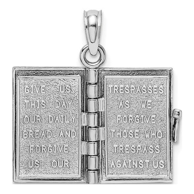 14K White Gold 3D Bible Pendant – view 8