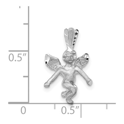 14K White Gold 3-D Angel Pendant – view 4