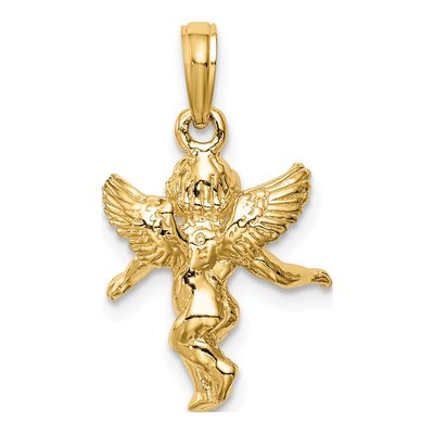 14K Yellow Gold 3-D Angel Pendant – view 4