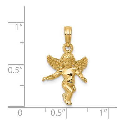 14K Yellow Gold 3-D Angel Pendant – view 5