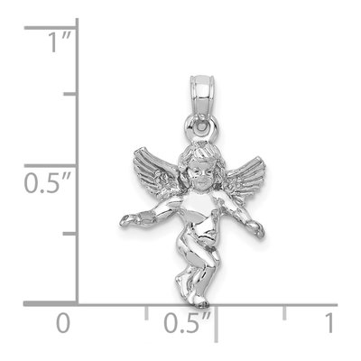 14K White Gold 3D Angel Pendant – view 6