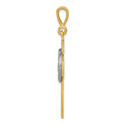 14K Two-Tone Gold Claddagh Cross Pendant – view 3