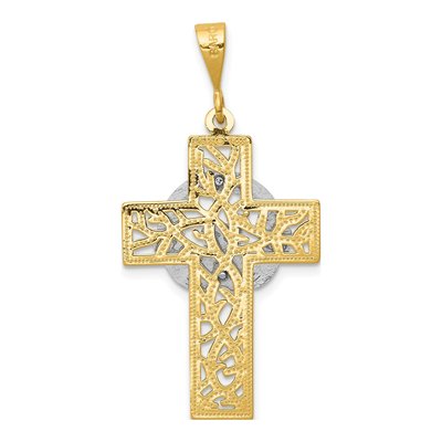 14K Two-Tone Gold Claddagh Cross Pendant – view 5