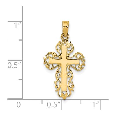 14K Yellow Gold Filigree Cross Pendant – view 4