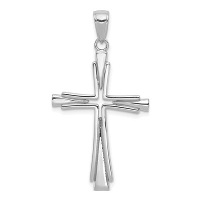 14K White Gold Cross Pendant