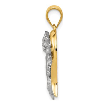 14K Two-Tone Gold Cat Heart Pendant – view 3