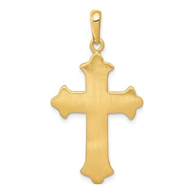 14K Two-Tone Gold Fleur de Lis Cross Pendant – view 5