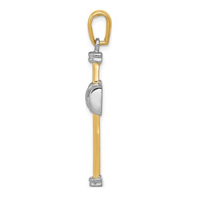 14K Two-Tone Gold Fancy Cross Pendant – view 3