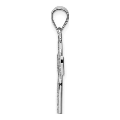 14K White Gold Filigree Cross Pendant – view 3