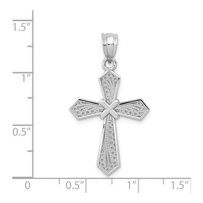 14K White Gold Passion Cross Pendant – view 4