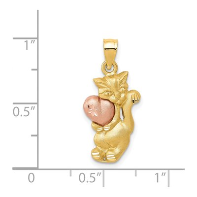 14K Two-Tone Gold Cat Pendant – view 4