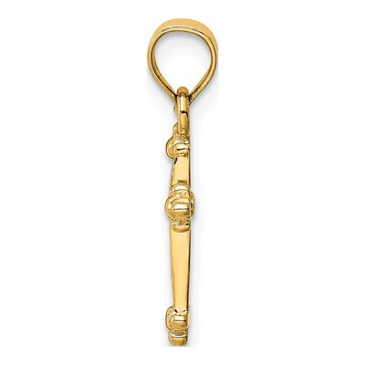14K Yellow Gold Small Cross Pendant – view 2