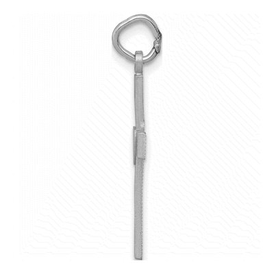 14K White Gold Diamond-Cut Cross Heart Charm – view 3