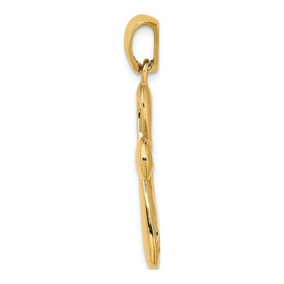 14K Yellow Gold Ribbon Cross Charm – view 3