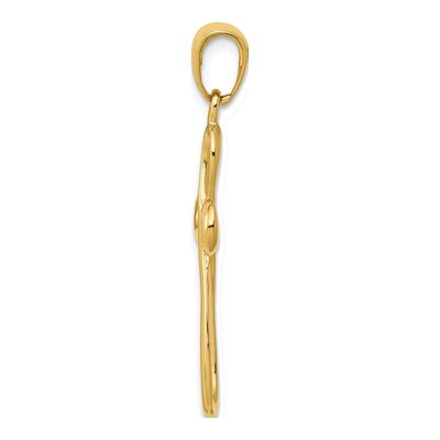 14K Yellow Gold Ribbon Cross Pendant – view 3