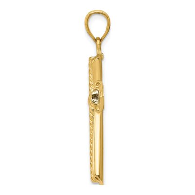 14K Yellow Gold Twisted Cross Pendant – view 3