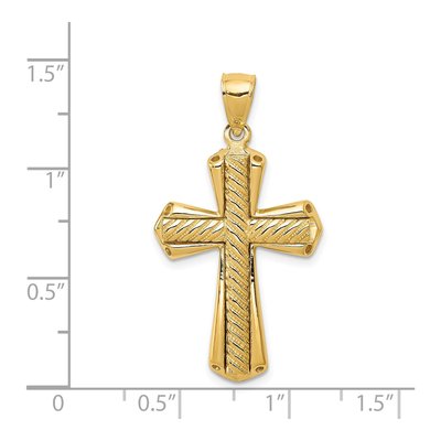14K Yellow Gold Twisted Cross Pendant – view 4