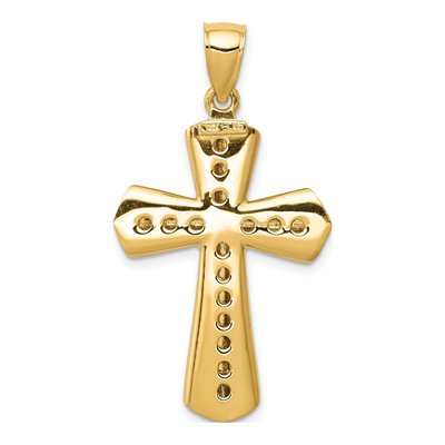 14K Yellow Gold Twisted Cross Pendant – view 5