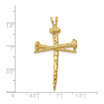 14K Yellow Gold Nail Cross Pendant – view 4