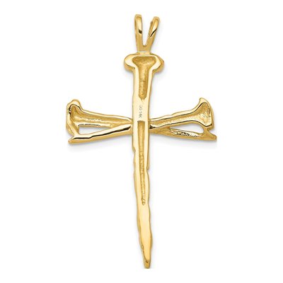 14K Yellow Gold Nail Cross Pendant – view 5