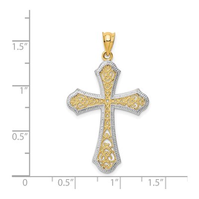 14K Yellow Gold Filigree Cross Pendant – view 3