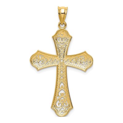 14K Yellow Gold Filigree Cross Pendant – view 4