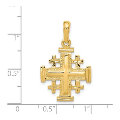 14K Yellow Gold Jerusalem Cross Pendant – view 4