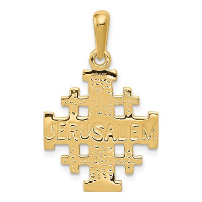 14K Yellow Gold Jerusalem Cross Pendant – view 5